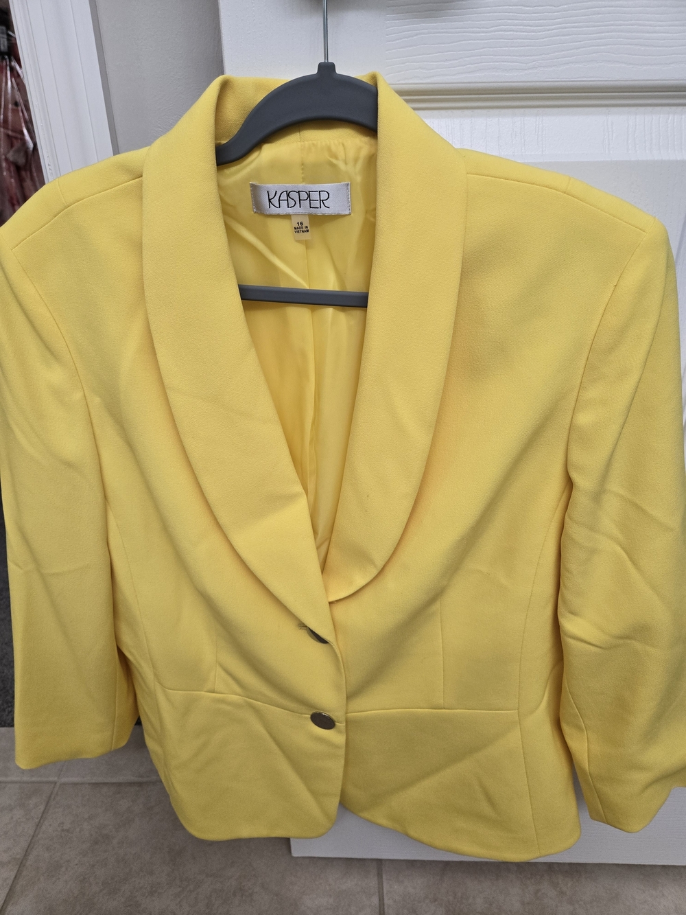 Kasper Women's Yellow Shawl Collar Blazer